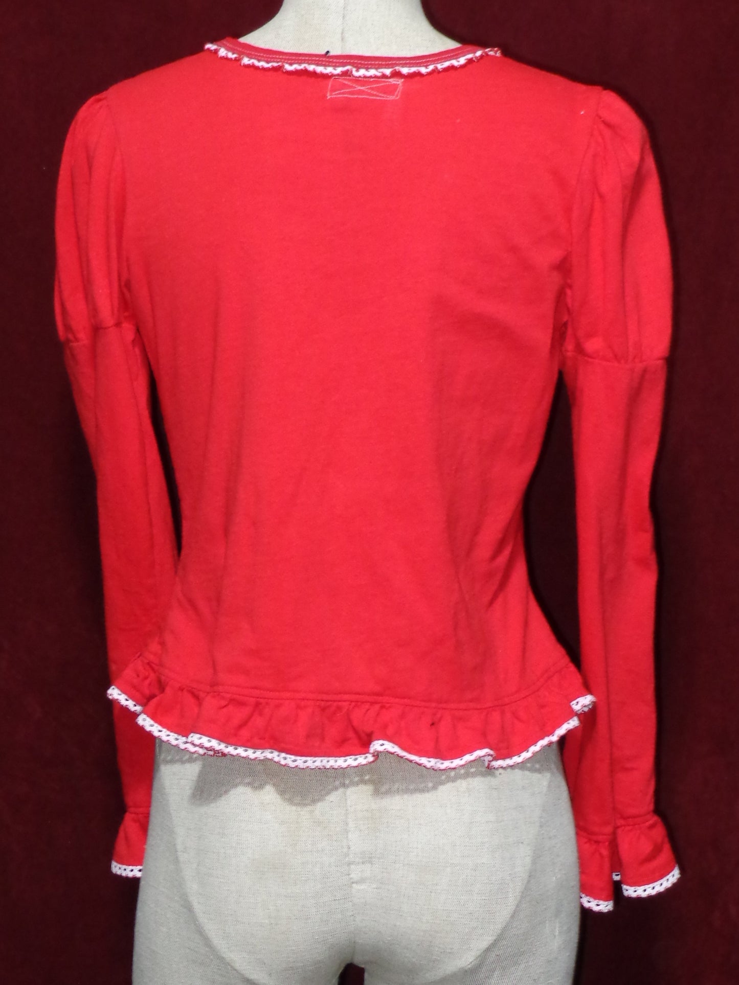 "false musette" red x White longsleeve cutsew