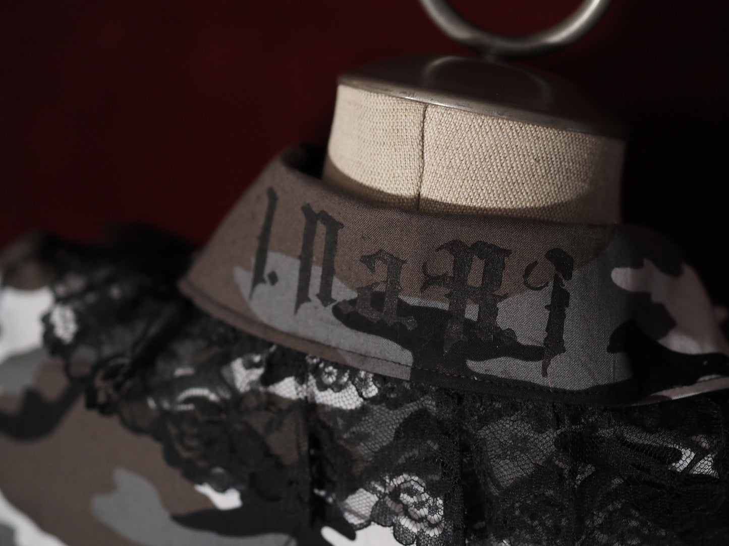 Urban Camo Long-sleeve Black Raschel lace Blouse