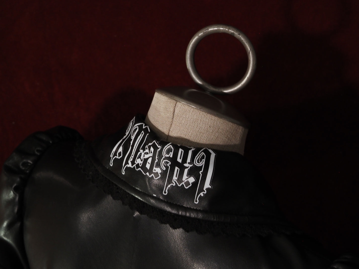 Synthetic Leather Short-sleeve Blouse