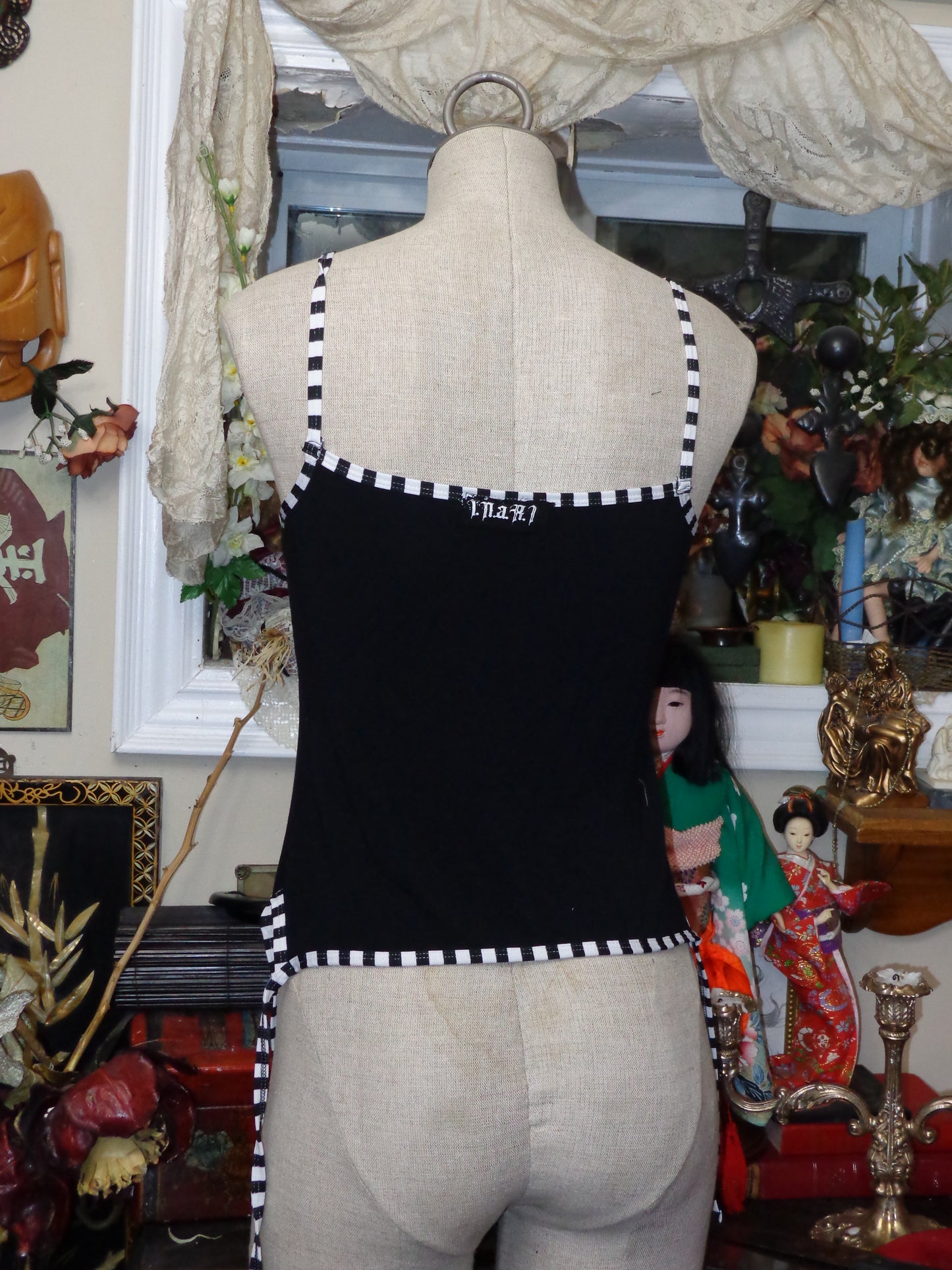 black x stripe pet seraphim camisol