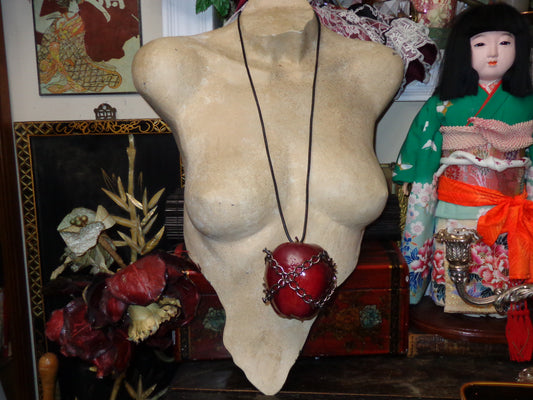 large chained apple necklace