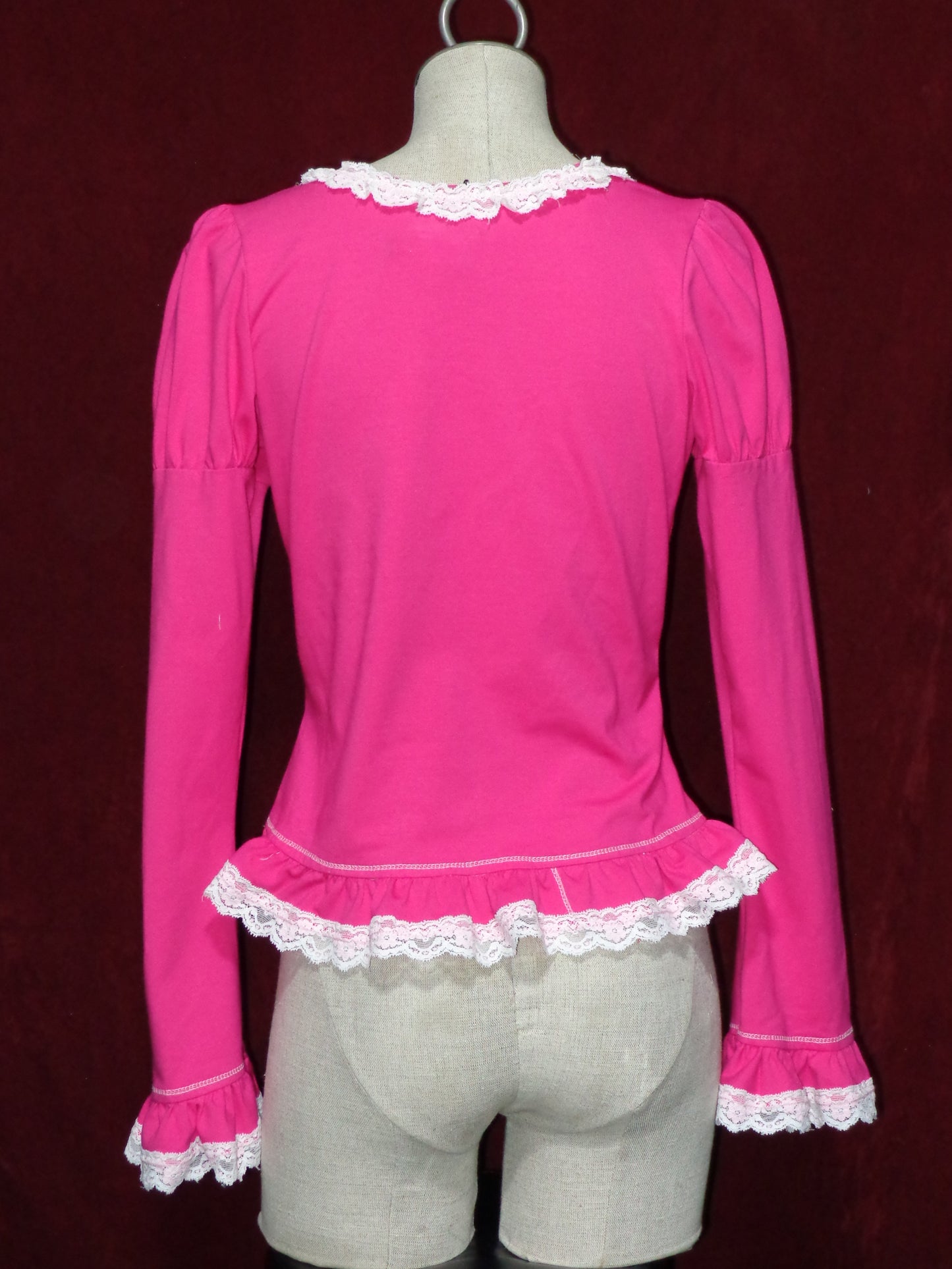 "false musette" Magenta x White longsleeve cutsew
