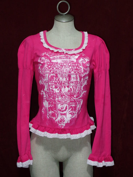 ****"false musette" Magenta x White longsleeve cutsew