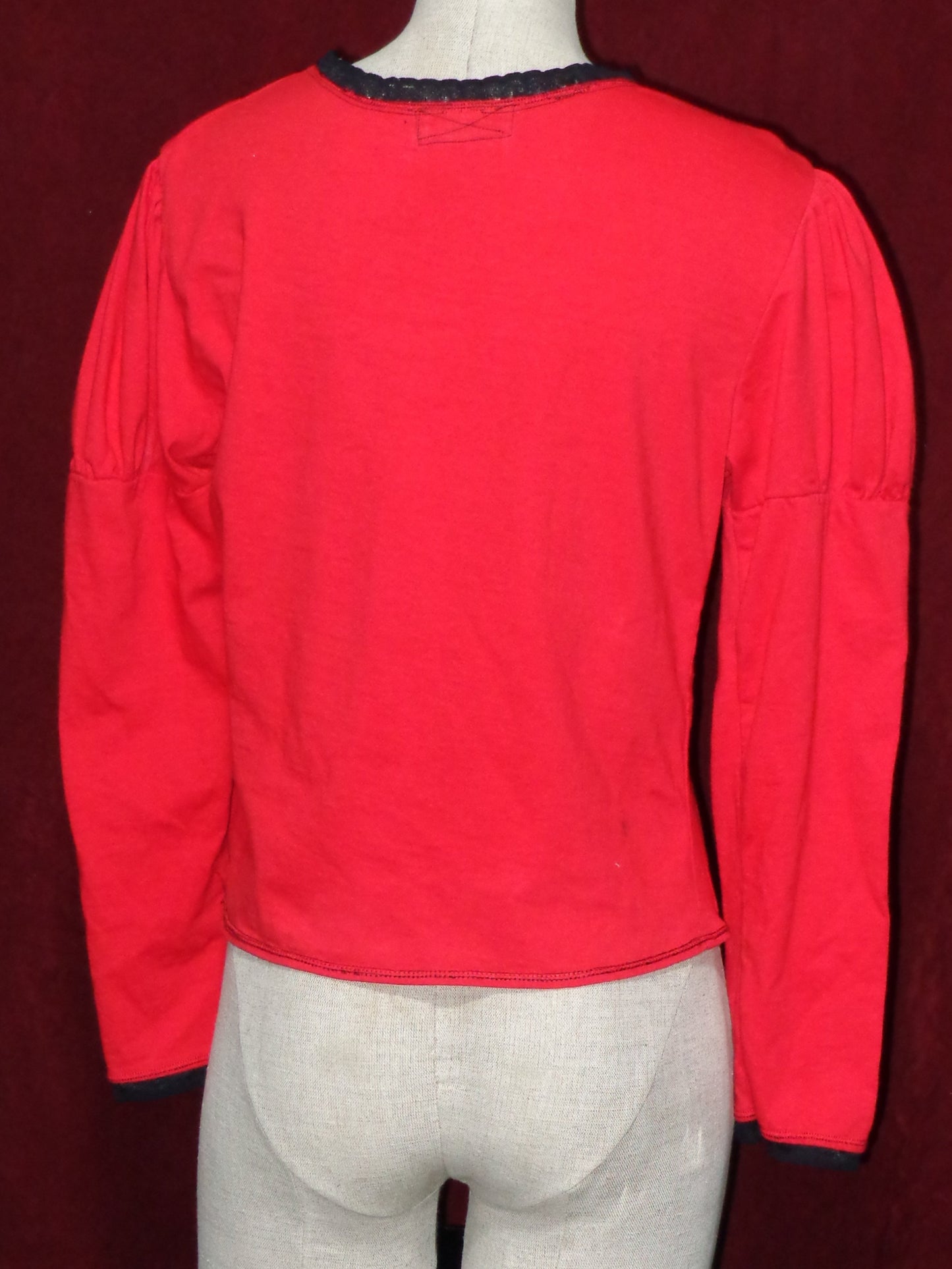 "false musette" Red x Black longsleeve cutsew XL