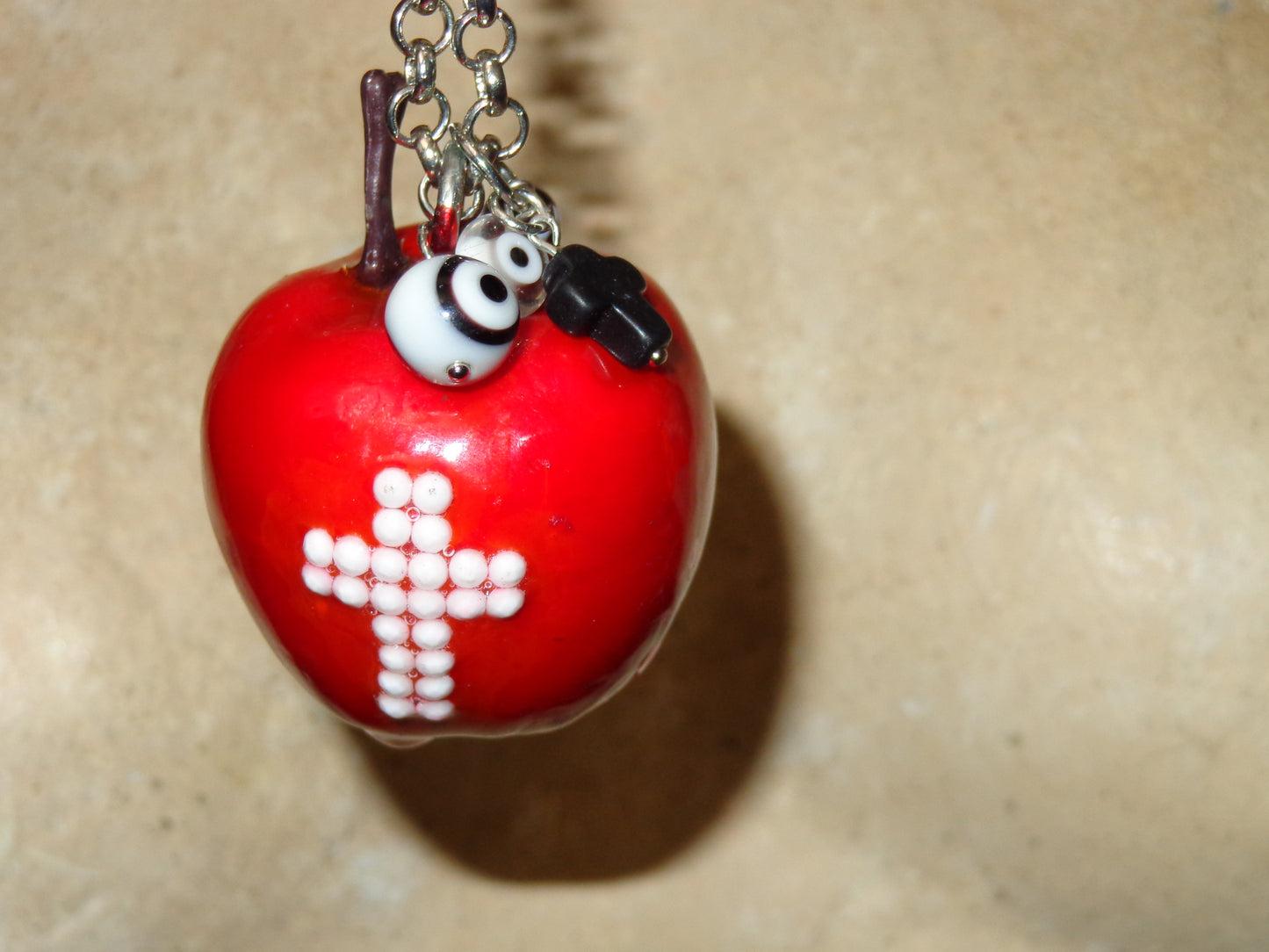 cross charm apple necklaces
