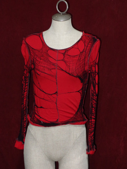 Red x black distressed Web top