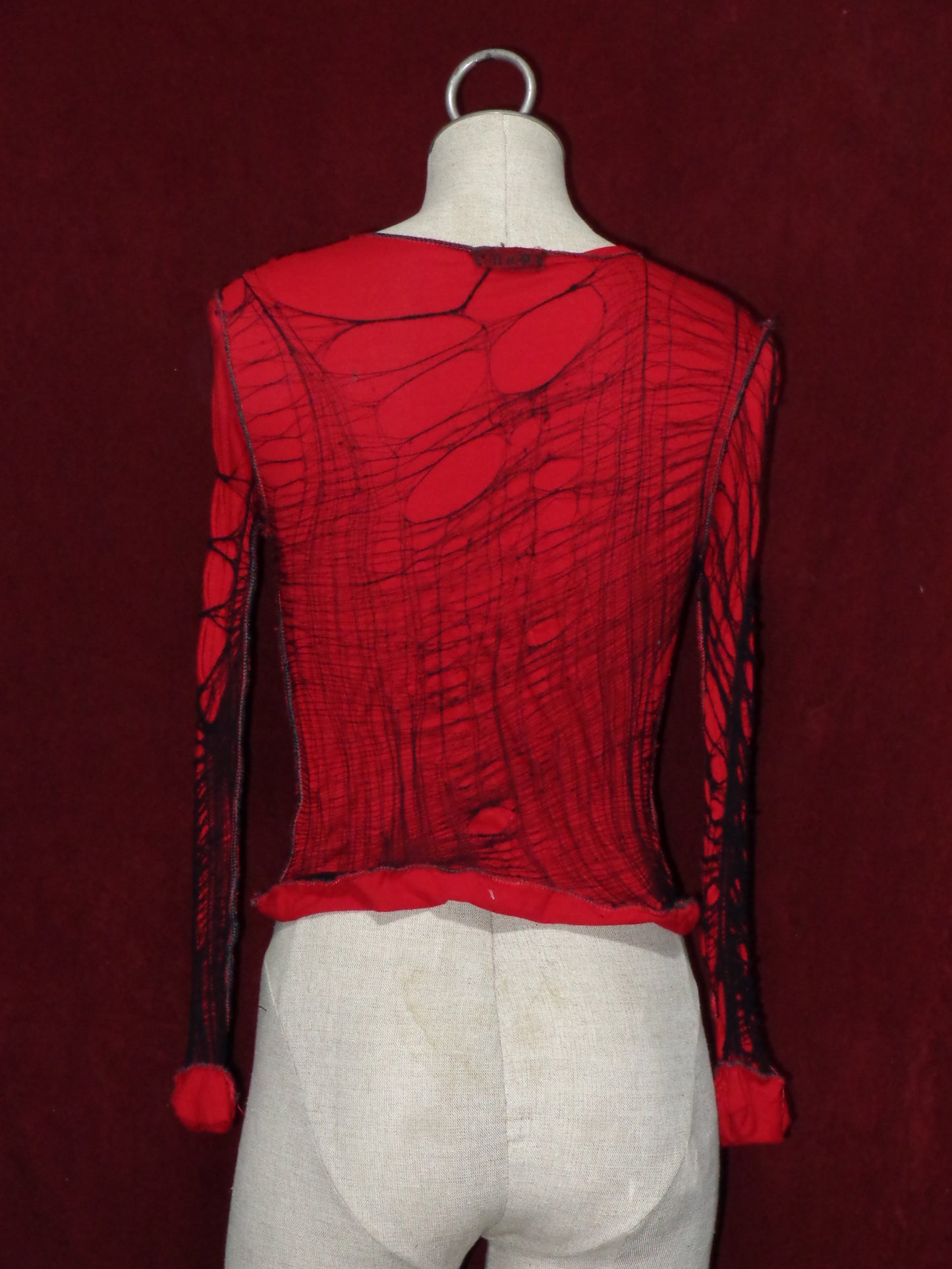 Red x black distressed Web top