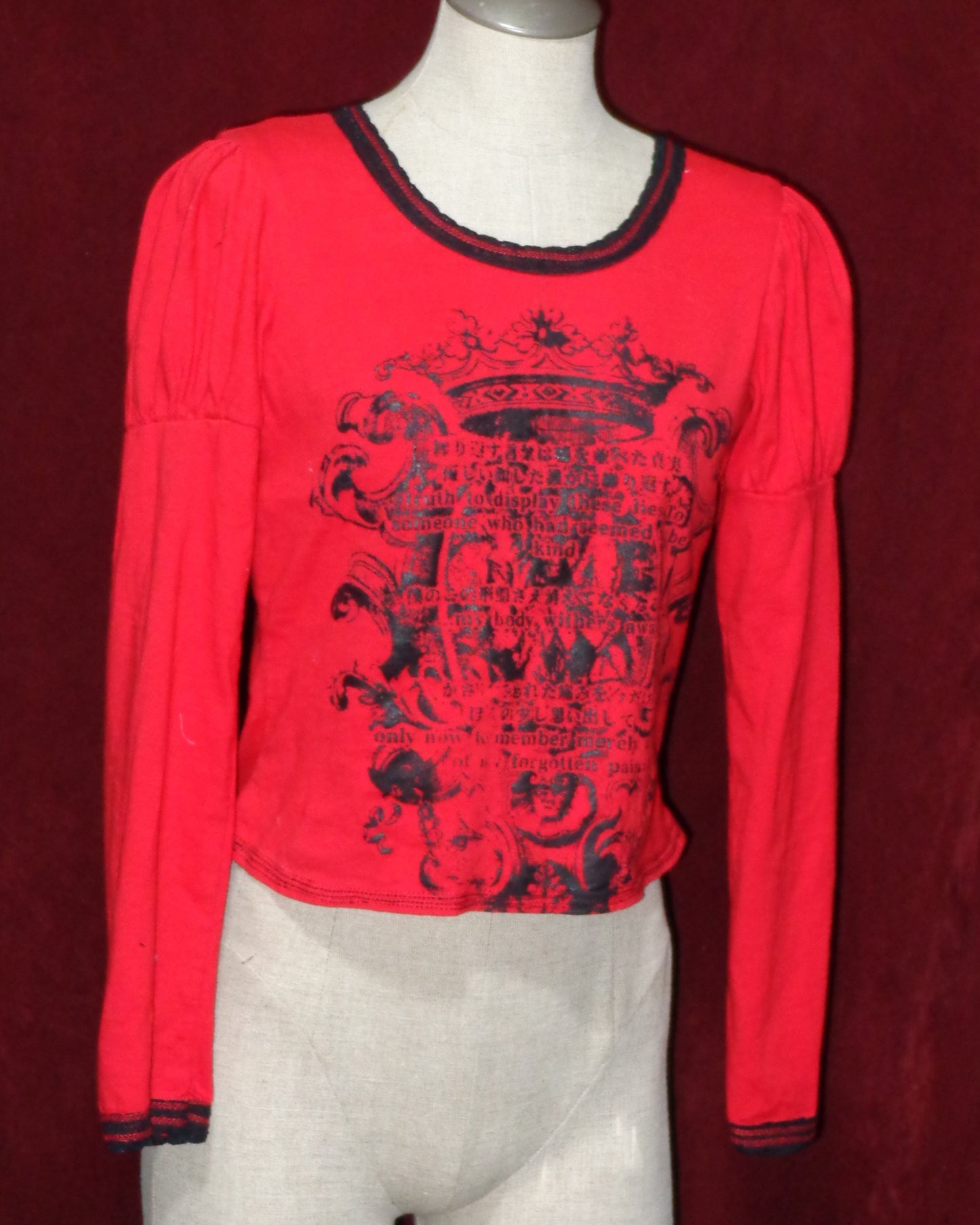 "false musette" Red x Black longsleeve cutsew