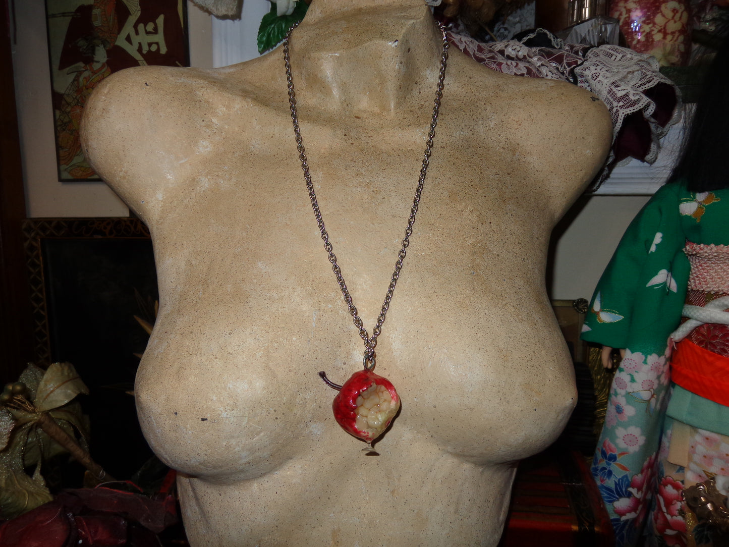 teeth apple necklaces