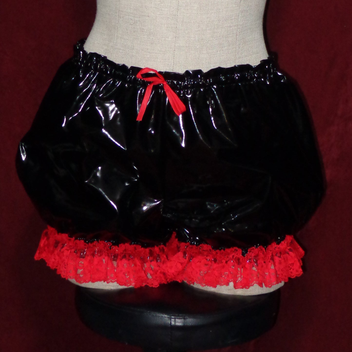 Black x red PVC Bloomers