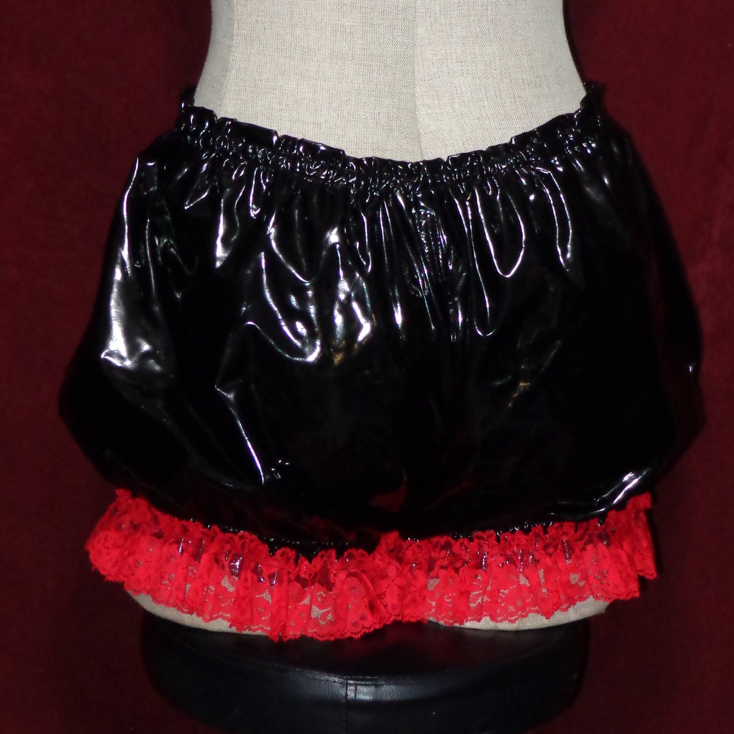 Black x red PVC Bloomers