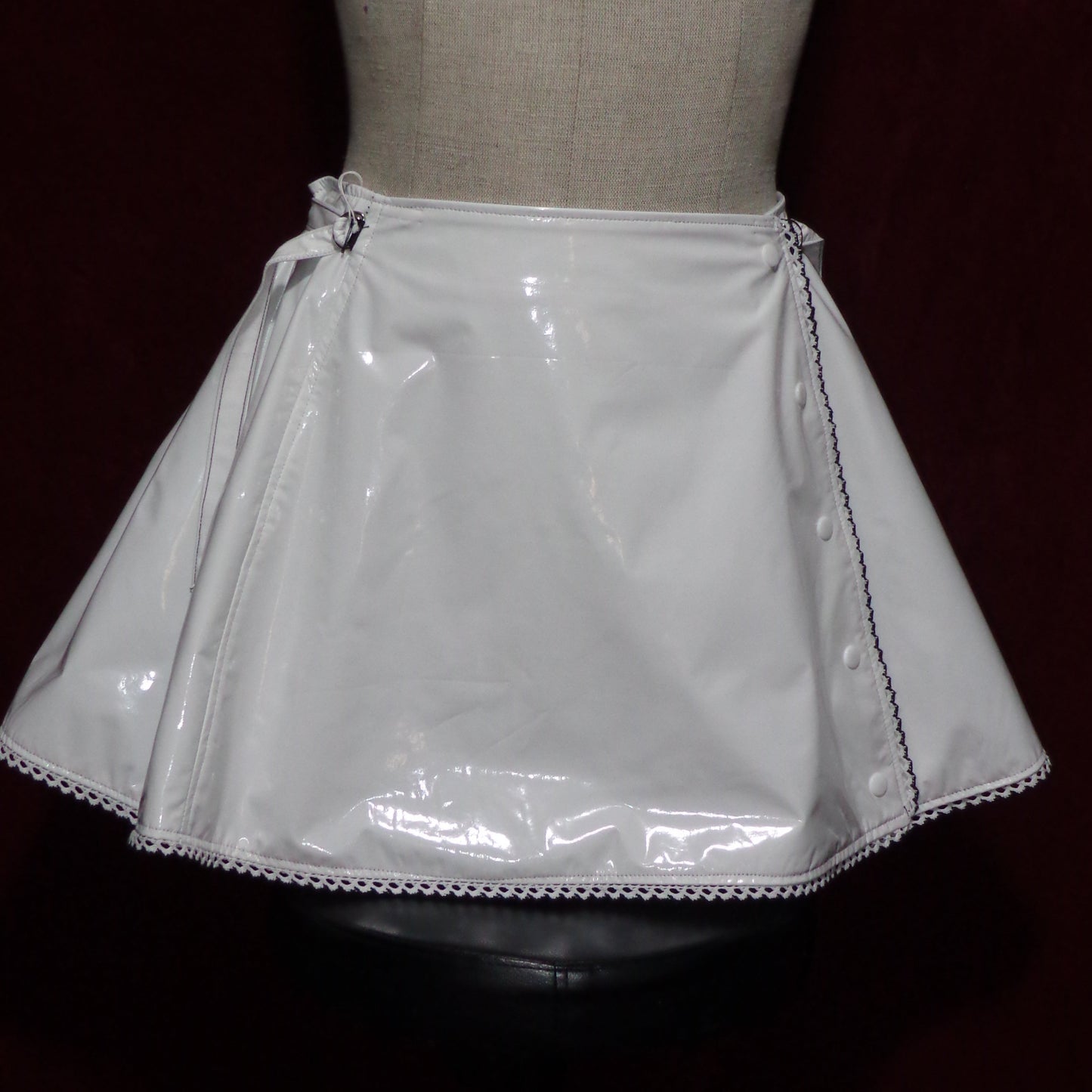 "Somatic Doll" White x Black PVC Nurse Skirt