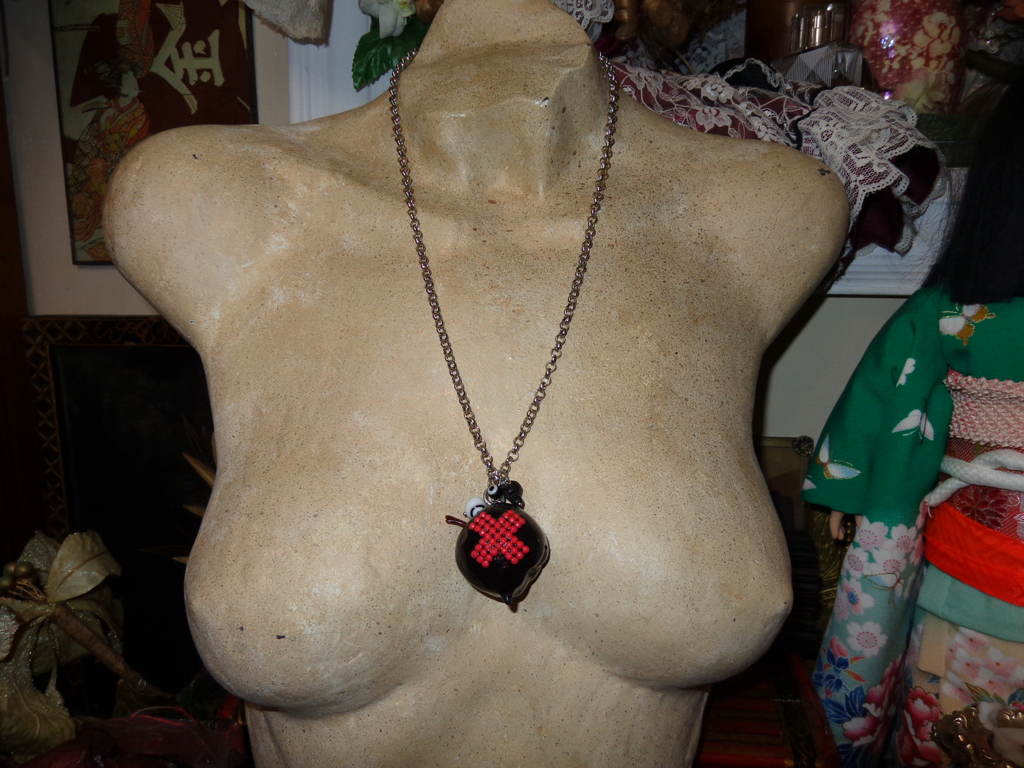 cross charm apple necklaces