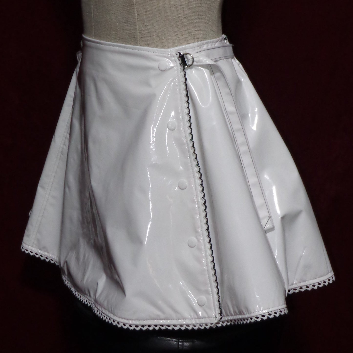 "Somatic Doll" White x Black PVC Nurse Skirt