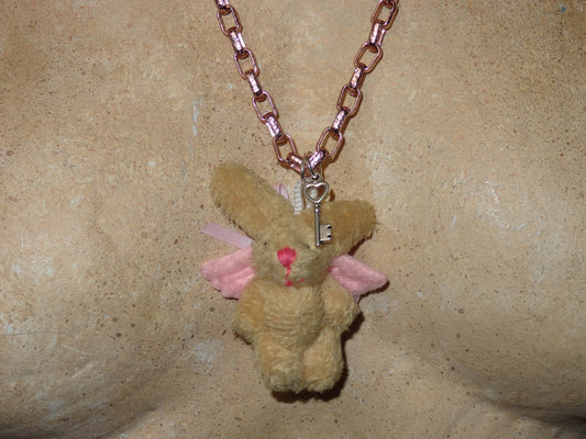 angel bunny plush necklace