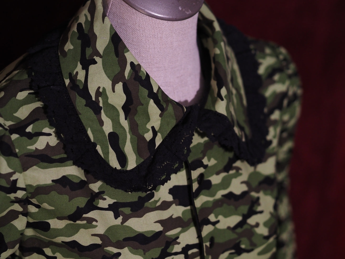 Green Camo Long-sleeve Blouse