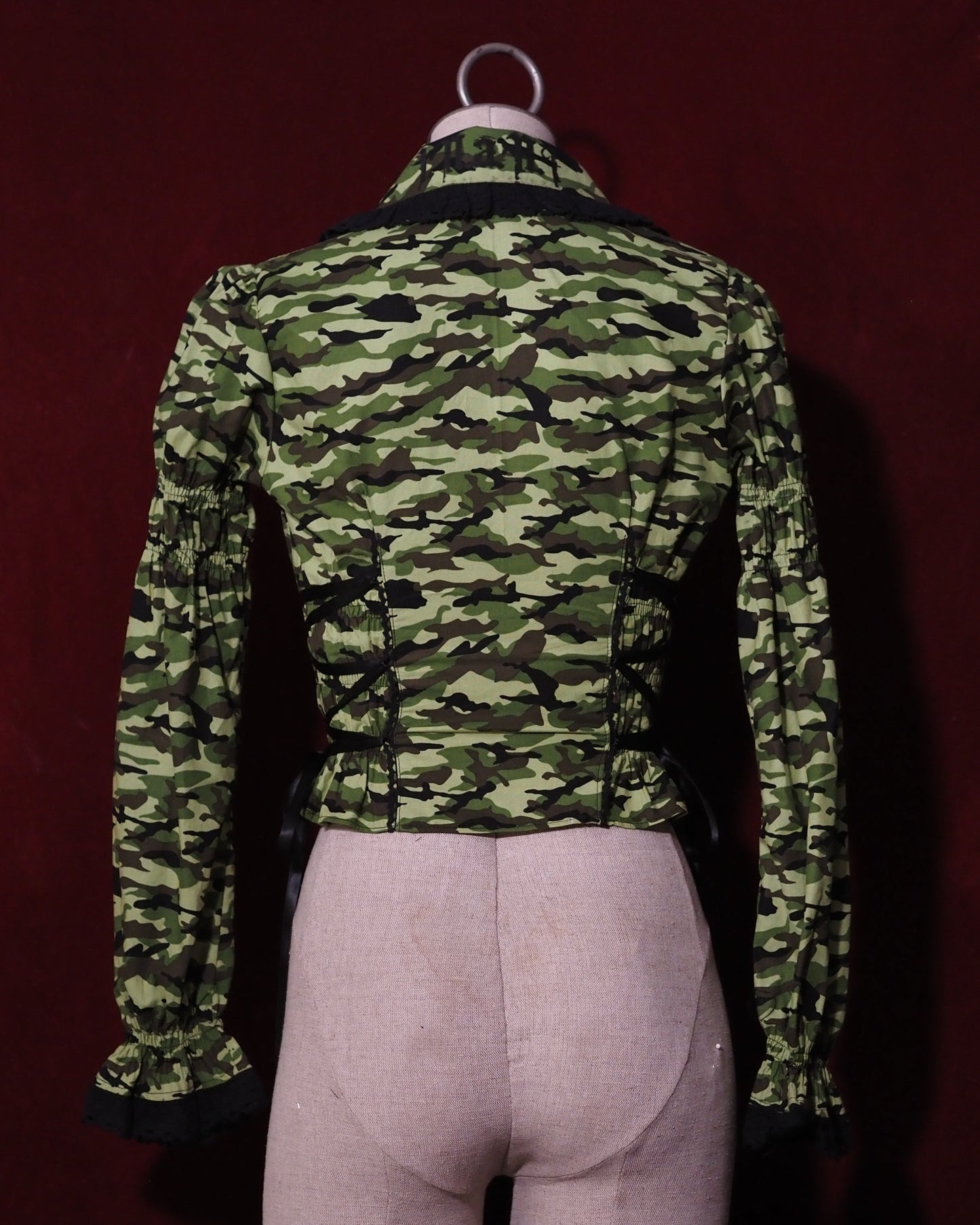 Green Camo Long-sleeve Blouse