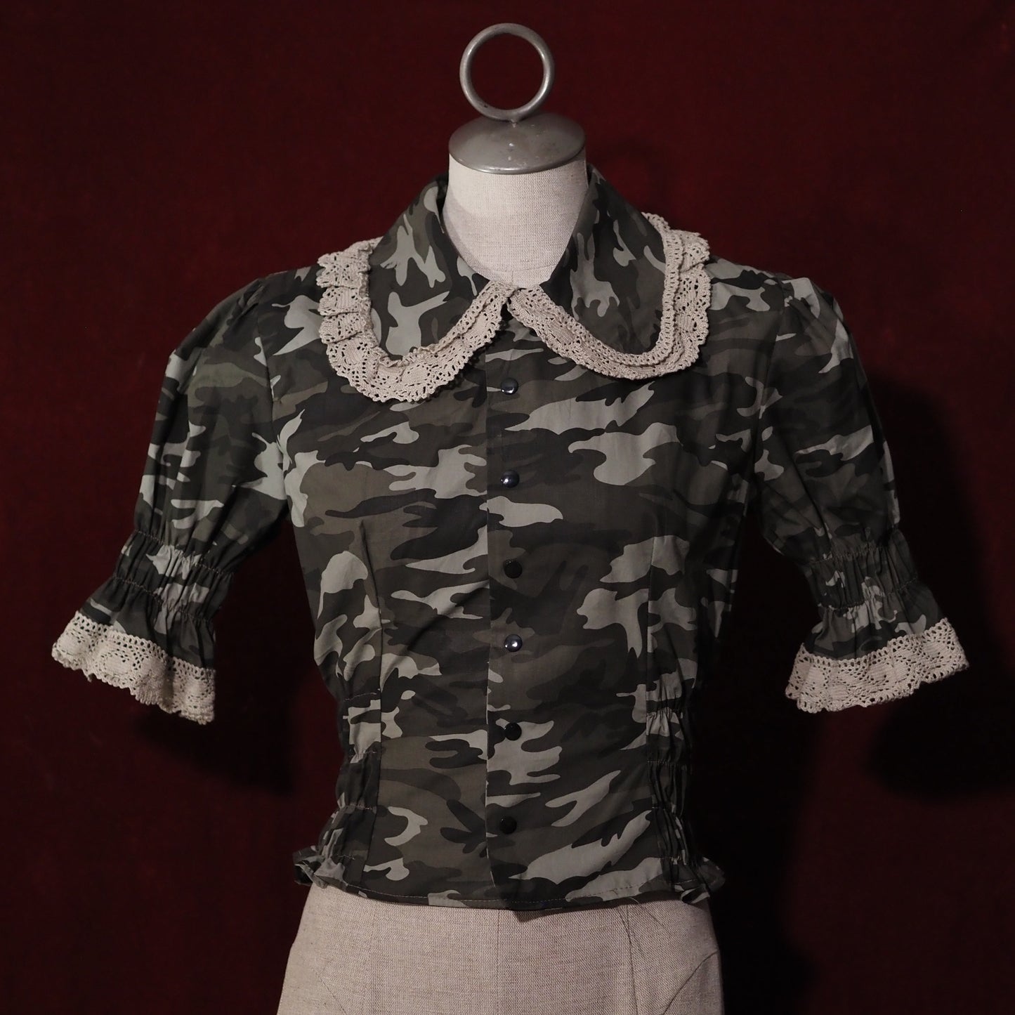 Forest Camo Short-Sleeve Blouse