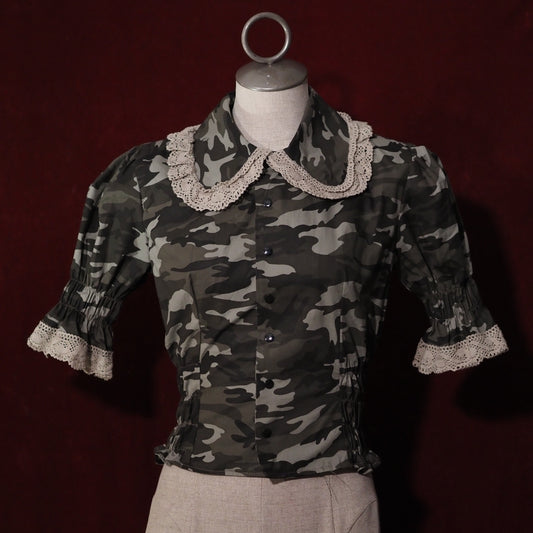 Forest Camo Short-Sleeve Blouse