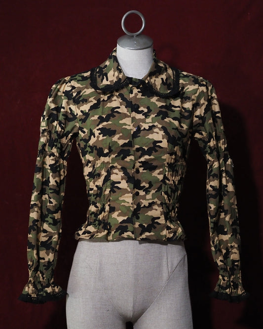 Jungle Camo long-sleeve Blouse