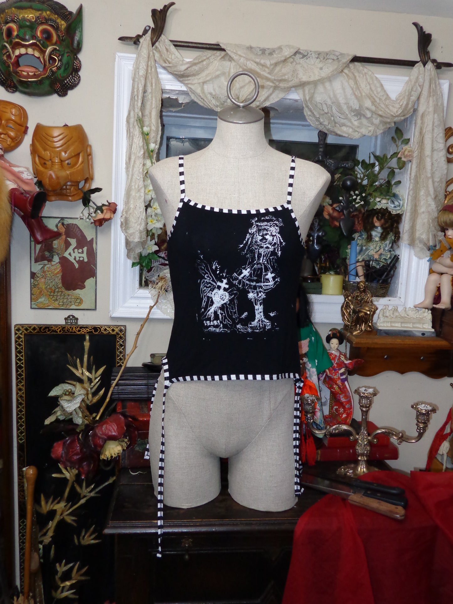 black x stripe pet seraphim camisol