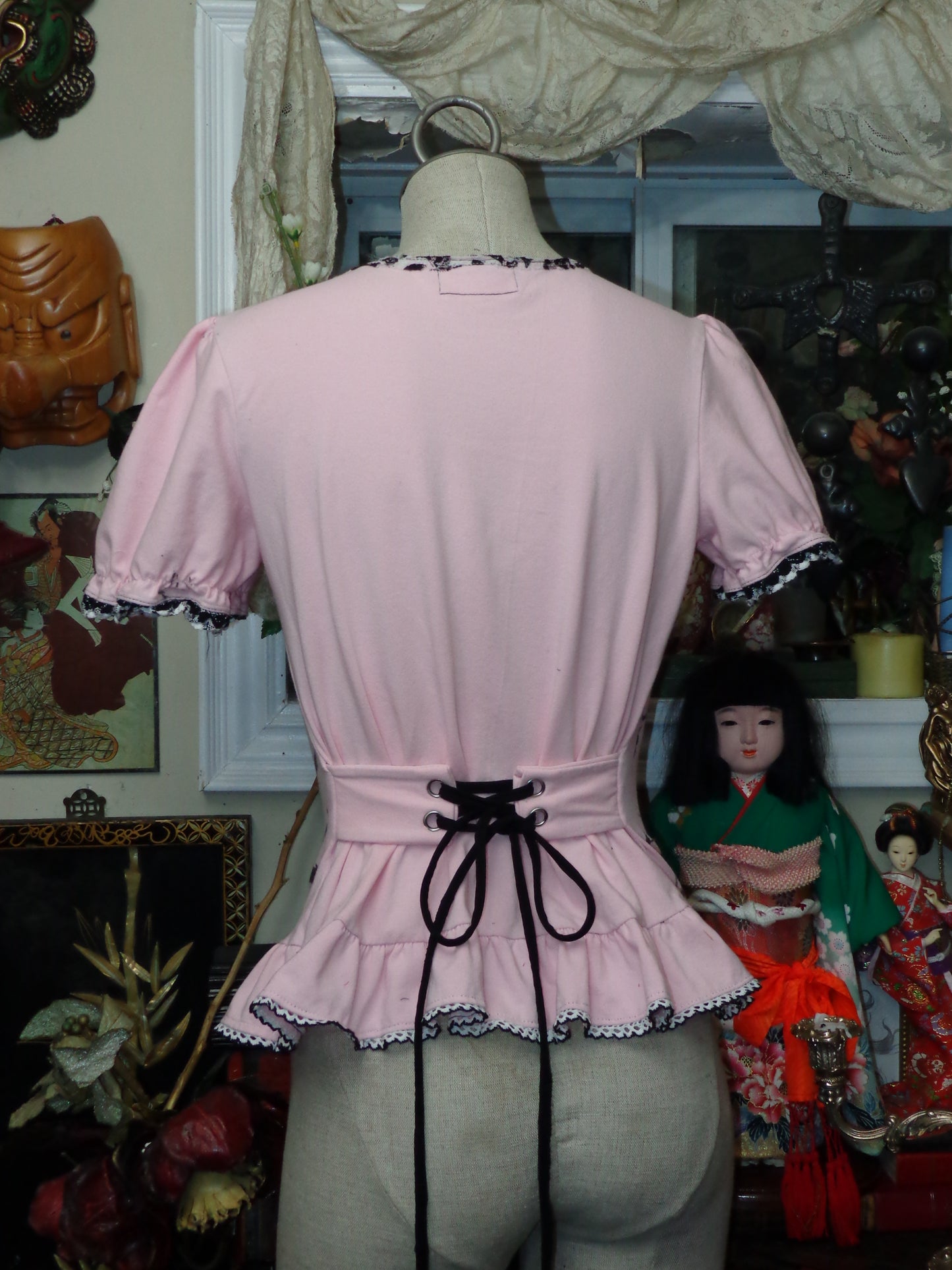 pink x black x white cutsew