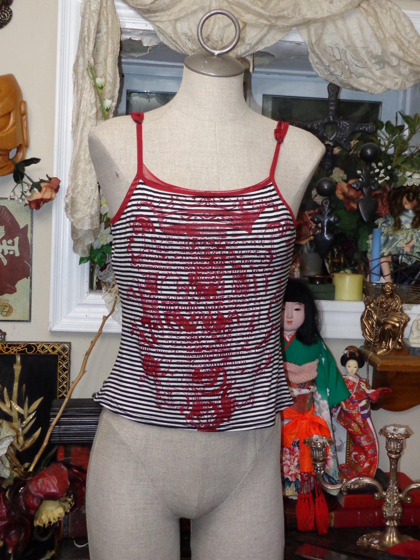 stripe x red camisol