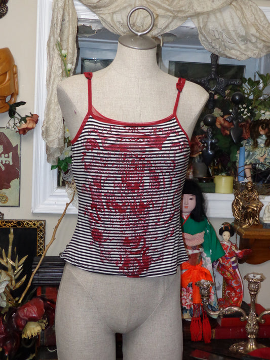 stripe x red camisol