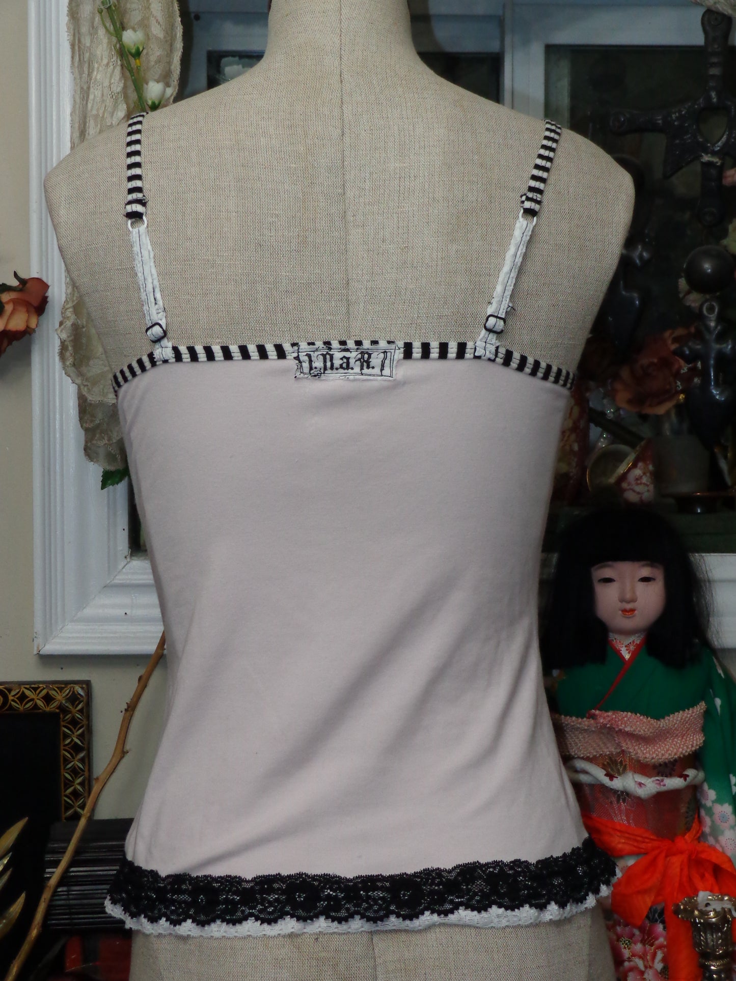 pale pink x strip barbed wire camisol