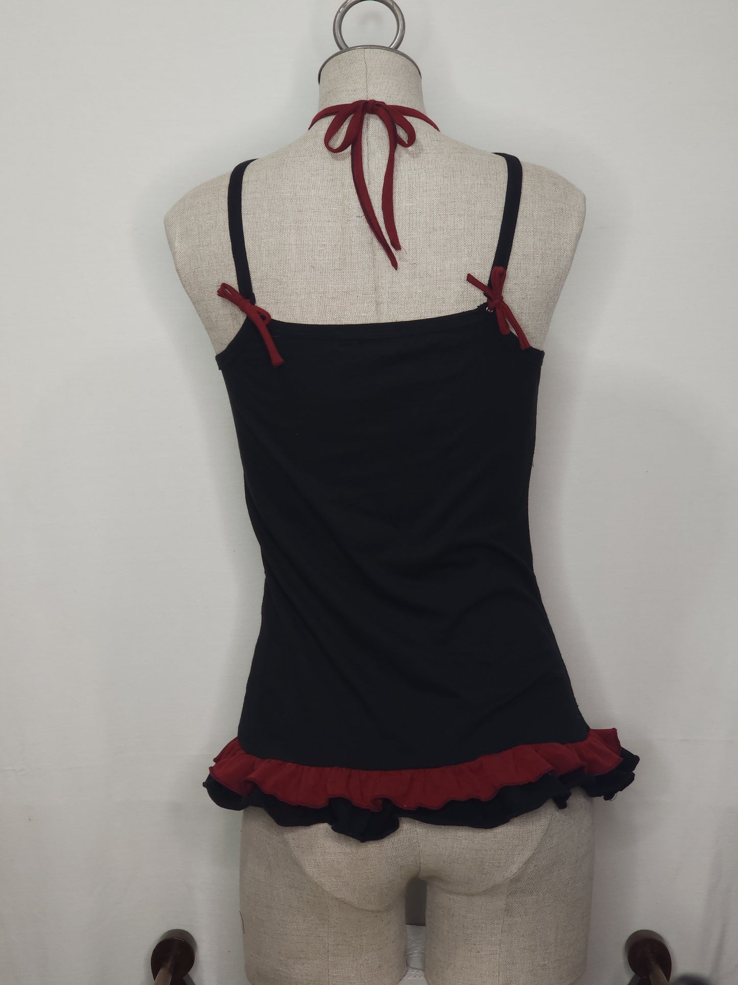 black x red cross strap reminiscence camisol